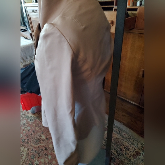 All Saints Women's Beige Leather Jacket - Picture 3 of 6